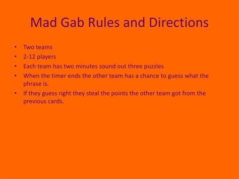 mad gab rules|mad gab timer.